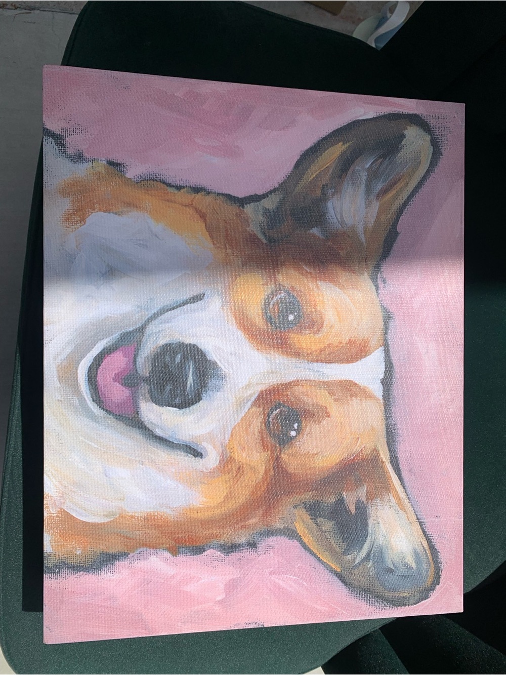 Pink & Brown Corgi Lindsey Barckolz